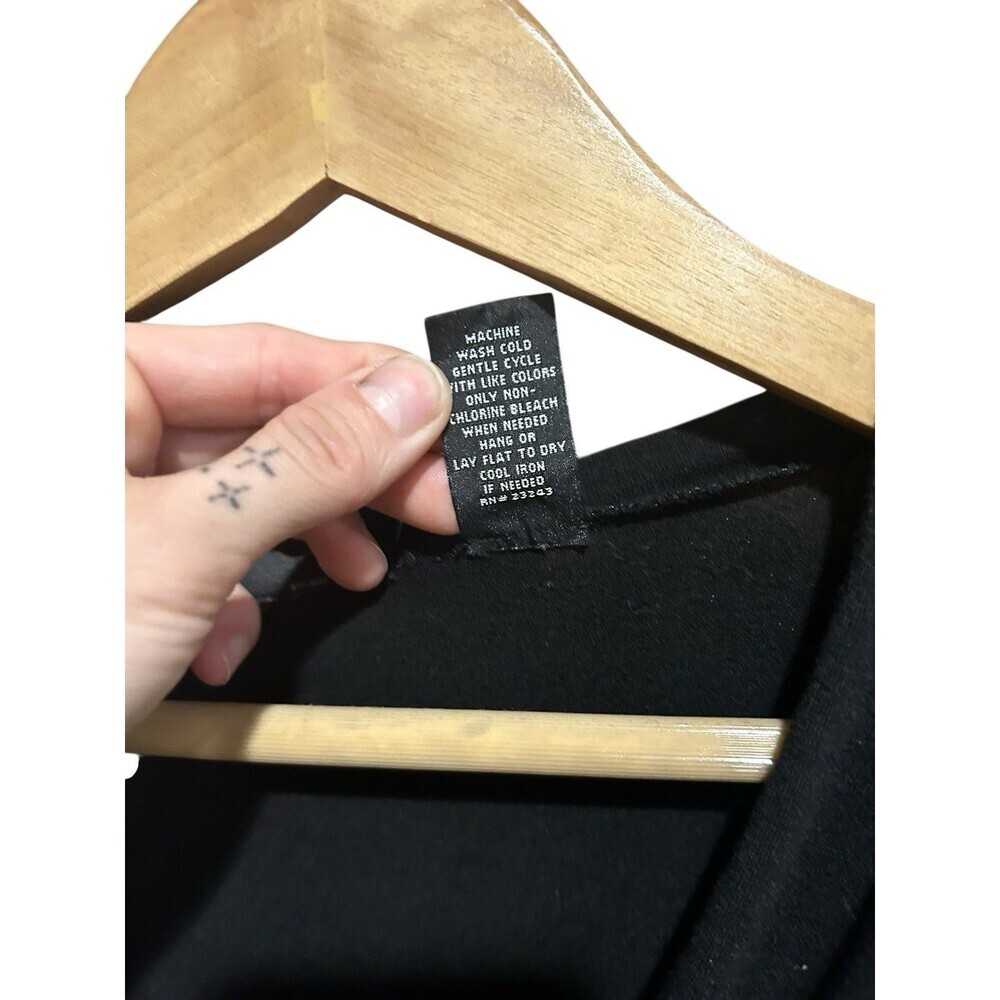Vintage New York & Company Top 3/4 Sleeves Black Babydoll Top 90s Y2K Fitted Sm - Picture 7 of 7